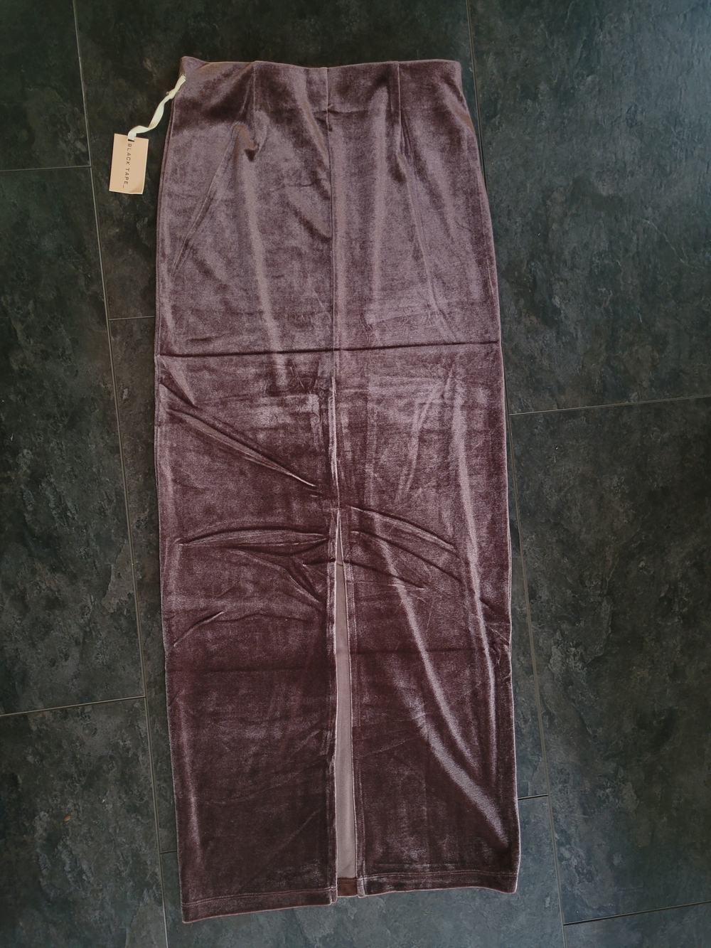 Velvet Skirt in Deep Mauve - Black Tape